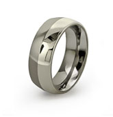 titanium rings with half width precious metal overlay