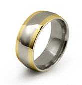 titanium ring with gold sides