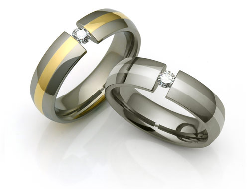 titanium tension rings with inlays