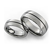 thin inlay tungsten rings