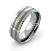 tungsten rings with brushed lines