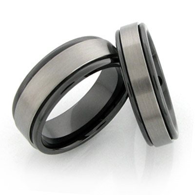 tungsten rings with brushed finish