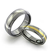 tungsten rings with gold and platinum inlays