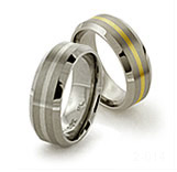 beveled edge titanium wedding bands