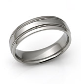 titanium rings with 2 milgrain channels