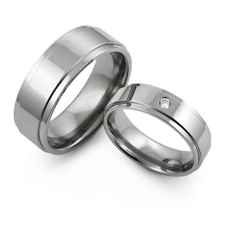 Aircraft grade titanium rings set