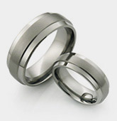 Raised Center Ti tanium Wedding Rings