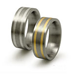 gold inlay titanium wedding rings