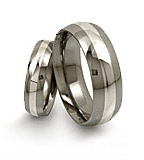 titanium rings with Platinum inlays