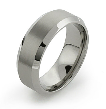 tungsten rings with beveled sides